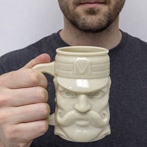 AVON Vintage Colonial Soldier Face Mustache Man Stein Military Guard Head "M"